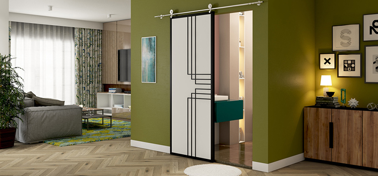 sliding bathroom door installation in Solana Beach
